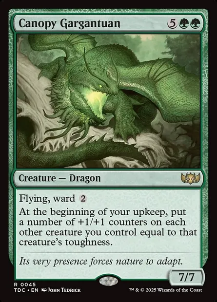 Canopy Gargantuan, Magic card TDC 45 — Tarkir: Dragonstorm Commander set