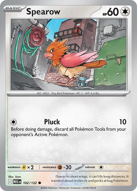 Spearow, Pokémon card MEG 102 — Mega Evolution set