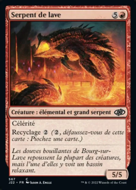 Serpent de lave, carte Magic J22 567 — extension Jumpstart 2022