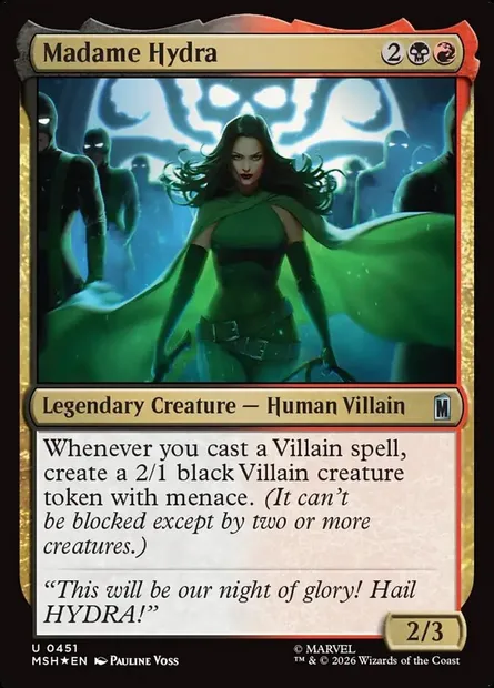 Madame Hydra, carte Magic MSH 451 — extension Marvel Super Heroes