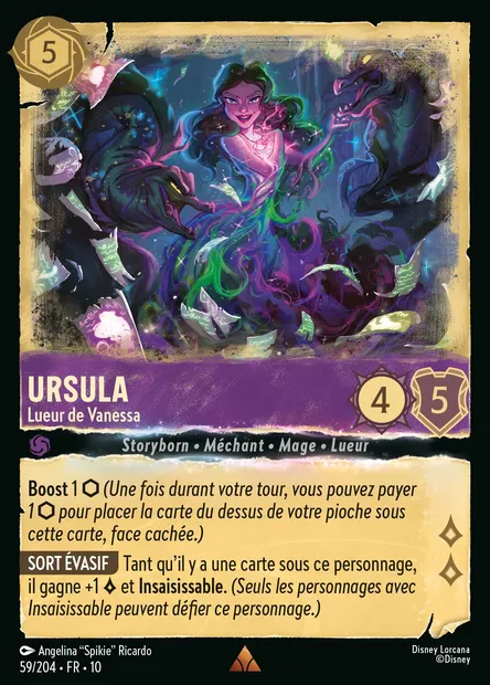 Ursula - Lueur de Vanessa, carte Disney Lorcana CH10-059 — extension Lueurs dans les Profondeurs