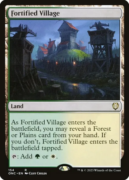 Fortified Village, Magic card ONC 154 — Phyrexia: All Will Be One Commander set
