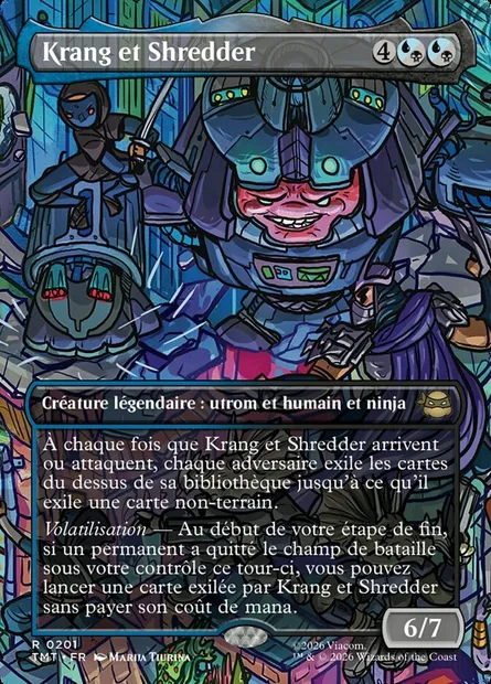 Krang et Shredder, carte Magic TMT 201 — extension Teenage Mutant Ninja Turtles