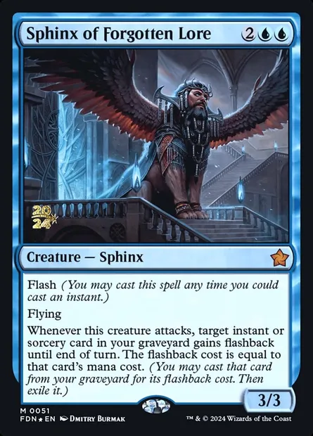 Sphinx of Forgotten Lore, Magic card PFDN 51s — Foundations Promos set