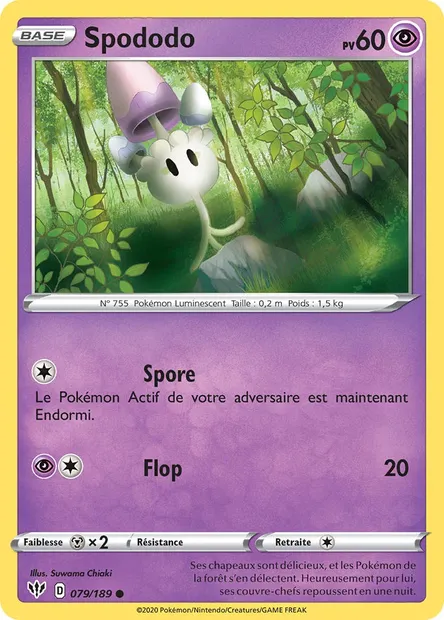 Spododo, carte Pokémon DAA 79 — extension Ténèbres Embrasées