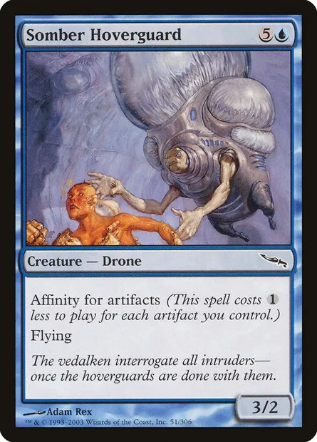 Somber Hoverguard, Magic card MRD 51 — Mirrodin set