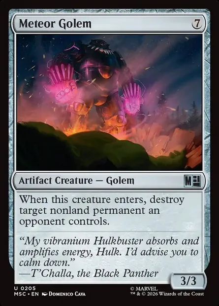 Meteor Golem, Magic card MSC 205 — Marvel Super Heroes Commander set