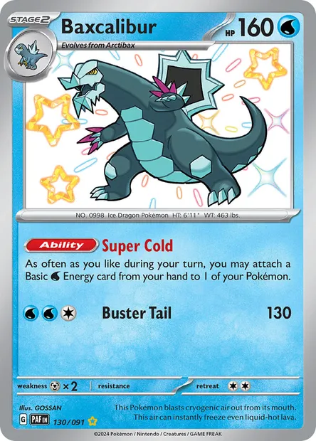 Baxcalibur, Pokémon card PAF 130 — Paldean Fates set
