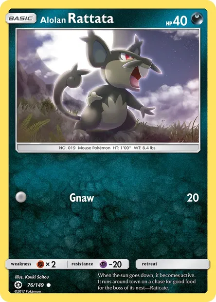 Alolan Rattata, Pokémon card SUM 76 — Sun & Moon set