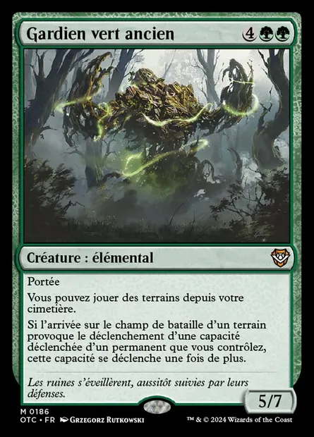 Gardien vert ancien, carte Magic OTC 186 — extension Outlaws of Thunder Junction Commander