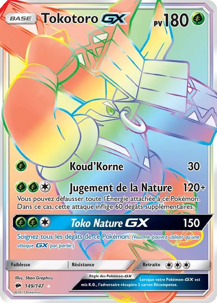 Tokotoro GX, carte Pokémon BUS 149 — extension Ombres Ardentes
