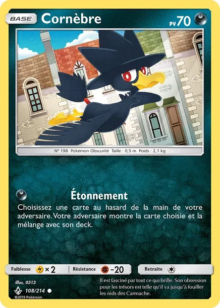 Cornèbre, carte Pokémon UNB 108 — extension Alliance Infaillible