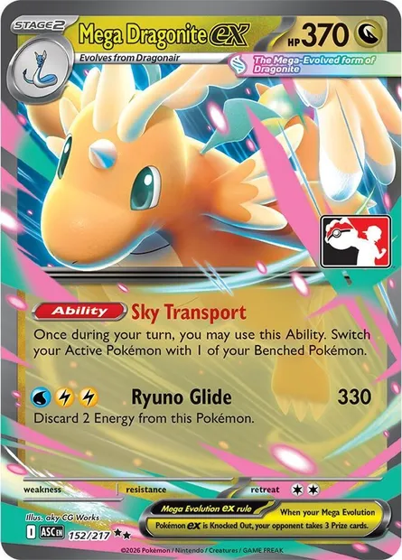 Méga-Dracolosse-ex, carte Pokémon PPS 152-5 — extension Play! Pokémon Prize Pack Series