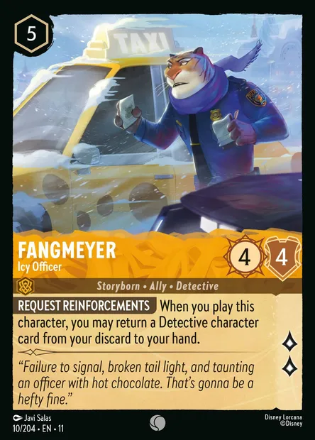Fangmeyer - Icy Officer, Disney Lorcana card CH11-010 — Winterspell set