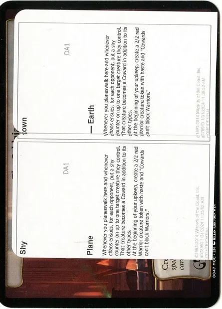 Shy Town, Magic card PUNK PLA007 — Black Lotus Unknown Planechase set