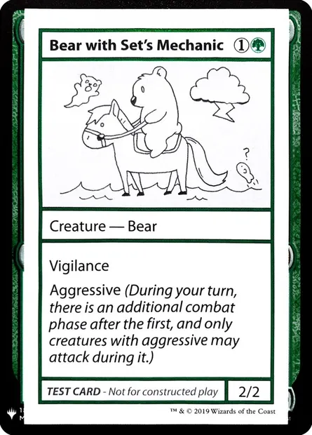 Bear with Set's Mechanic, carte Magic CMB1 71 — extension Mystery Booster Playtest Cards 2019