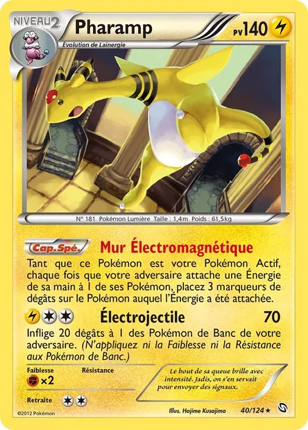 Pharamp, carte Pokémon DRX 40 — extension Dragons Éxaltés
