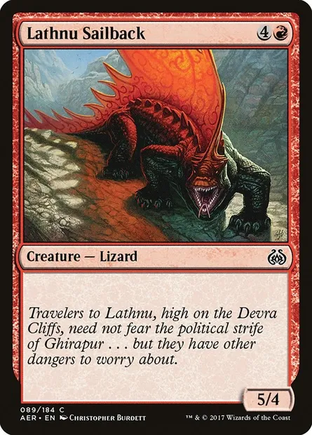 Lathnu Sailback, Magic card AER 89 — Aether Revolt set