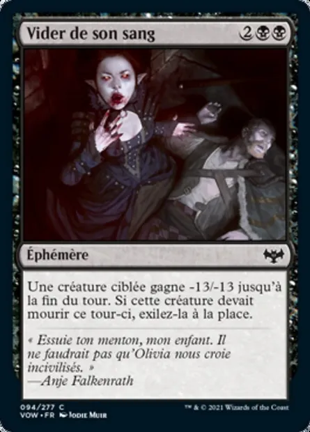 Vider de son sang, carte Magic VOW 94 — extension Innistrad : noce écarlate