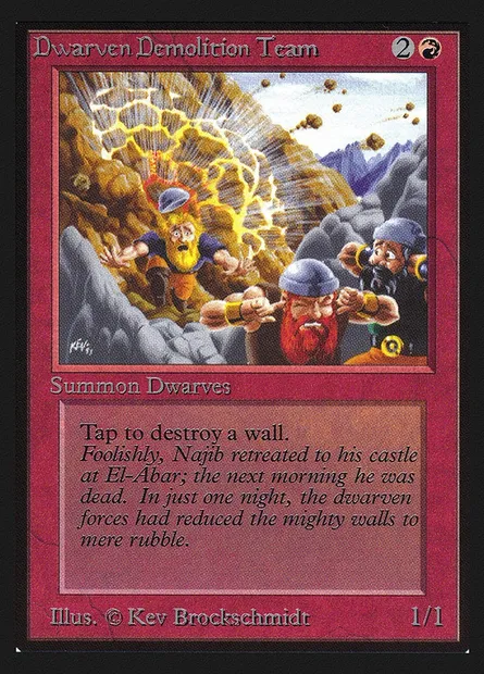 Dwarven Demolition Team, Magic card CEI 143 — Intl. Collectors' Edition set