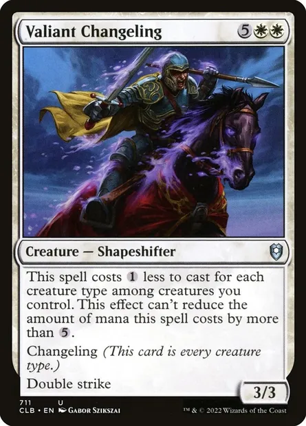 Valiant Changeling, Magic card CLB 711 — Commander Legends: Battle for Baldur's Gate set
