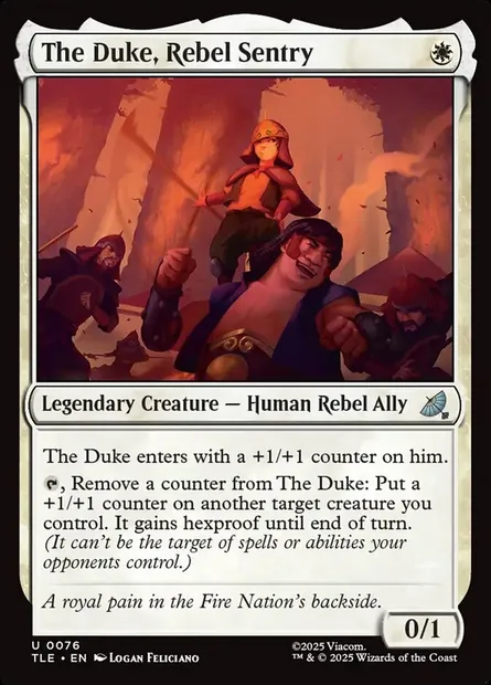 The Duke, Rebel Sentry, Magic card TLE 76 — Avatar: The Last Airbender Eternal set