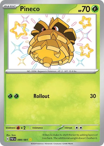 Pineco, Pokémon card PAF 099 — Paldean Fates set