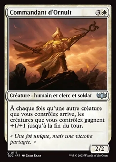 Commandant d'Ornuit, carte Magic TDC 117 — extension Tarkir: Dragonstorm Commander