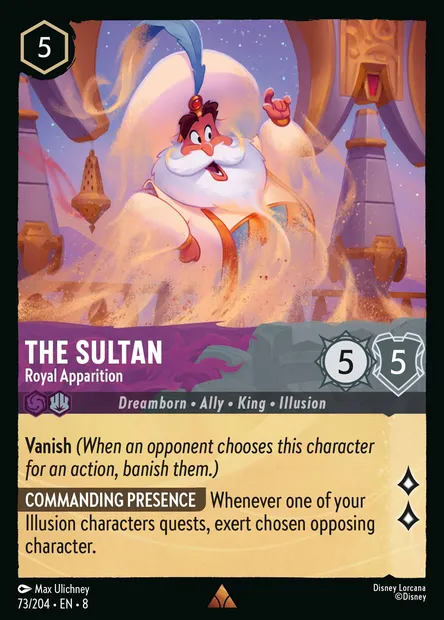 The Sultan - Royal Apparition, Disney Lorcana card CH8-073 — The Reign of Jafar set