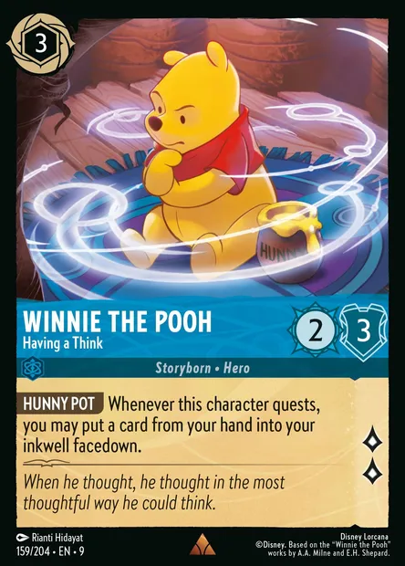 Winnie the Pooh - Having a Think, Disney Lorcana card CH9-159 — Fabled set