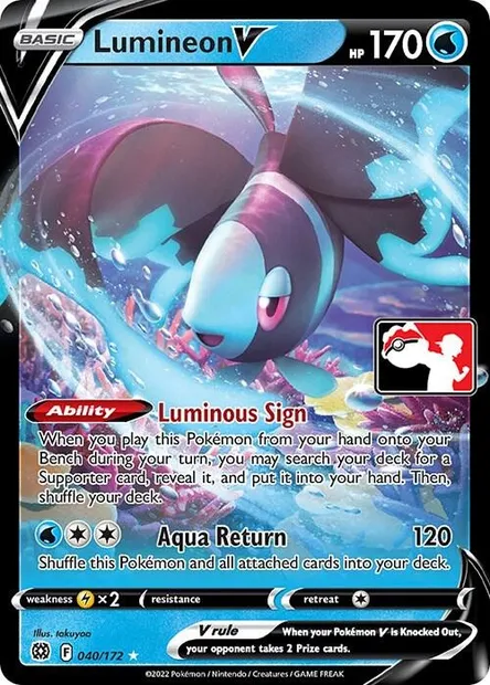 Lumineon V, Pokémon card PPS 040-4 — Play! Pokémon Prize Pack Series set