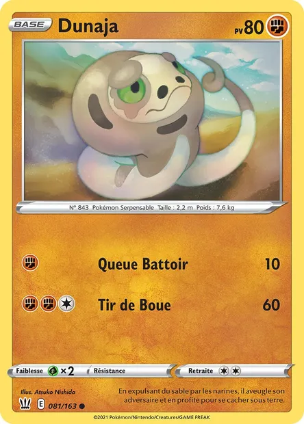 Dunaja, carte Pokémon BST 81 — extension Styles de combat