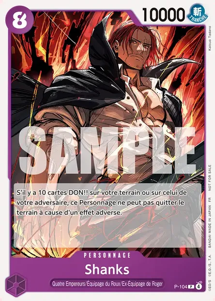 Shanks, carte One Piece P-104 — extension Carte promo