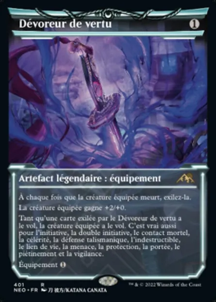Dévoreur de vertu, carte Magic NEO 401 — extension Kamigawa: La Dynastie Néon