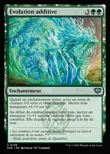 Évolution additive, carte Magic SOS 139 — extension Secrets of Strixhaven