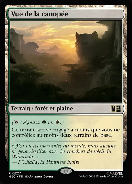 Vue de la canopée, carte Magic MSC 227 — extension Marvel Super Heroes Commander