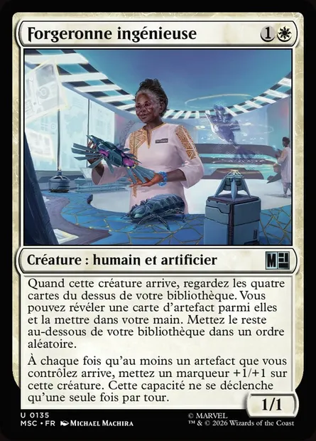 Forgeronne ingénieuse, carte Magic MSC 135 — extension Marvel Super Heroes Commander