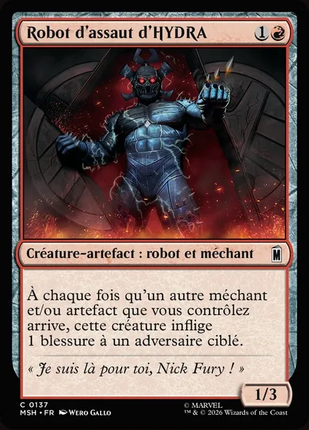Robot d'assaut d'HYDRA, carte Magic MSH 137 — extension Marvel Super Heroes