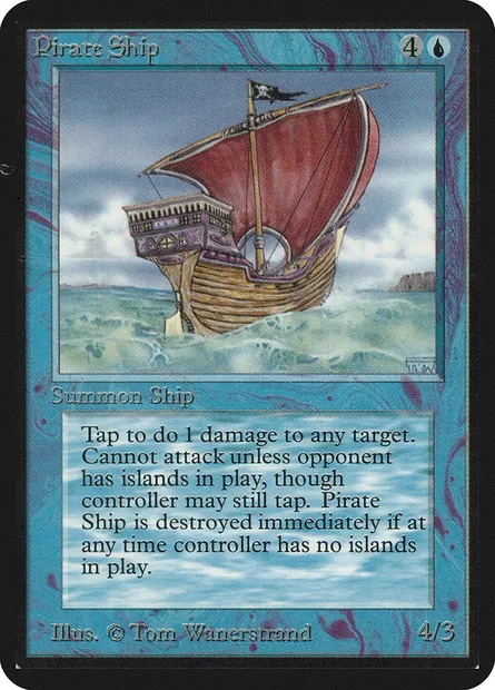Pirate Ship, Magic card LEA 70 — Limited Edition Alpha set