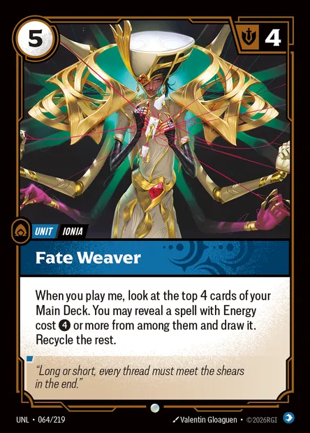 Fate Weaver, Riftbound card UNL 064 — Unleashed set