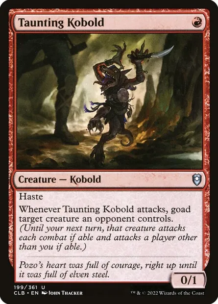 Taunting Kobold, Magic card CLB 199 — Commander Legends: Battle for Baldur's Gate set