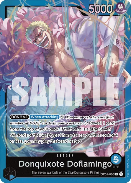 Donquixote Doflamingo, One Piece card OP01-060 — ROMANCE DAWN set