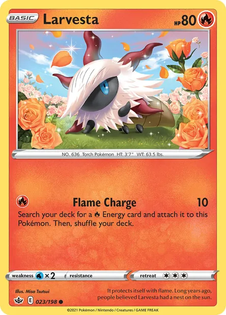 Larvesta, Pokémon card CRE 23 — Chilling Reign set