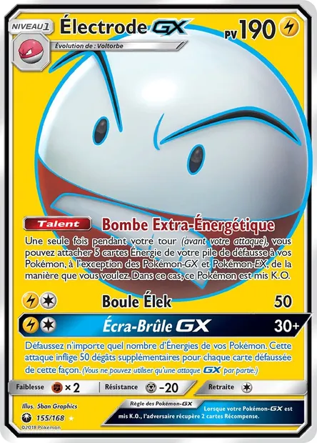 Électrode GX, carte Pokémon CES 155 — extension Tempête Céleste