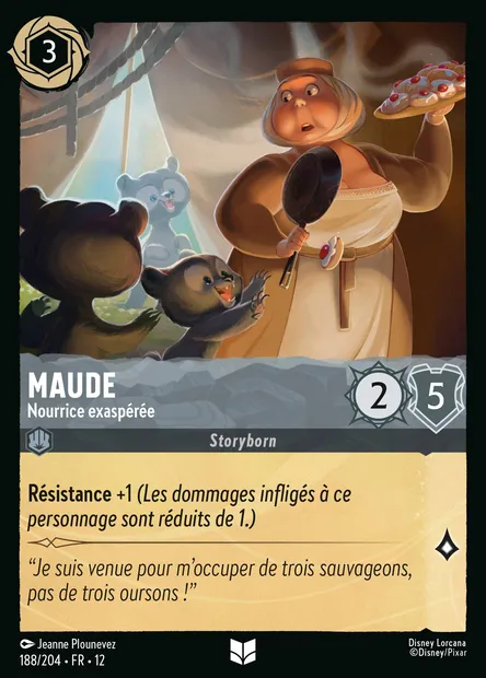 Maude - Nourrice exaspérée, carte Disney Lorcana CH12-188 — extension Contrées Inconnues