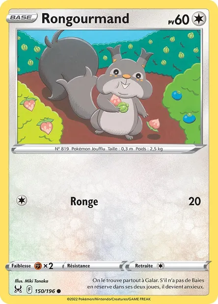 Rongourmand, carte Pokémon LOR 150 — extension Origine Perdue