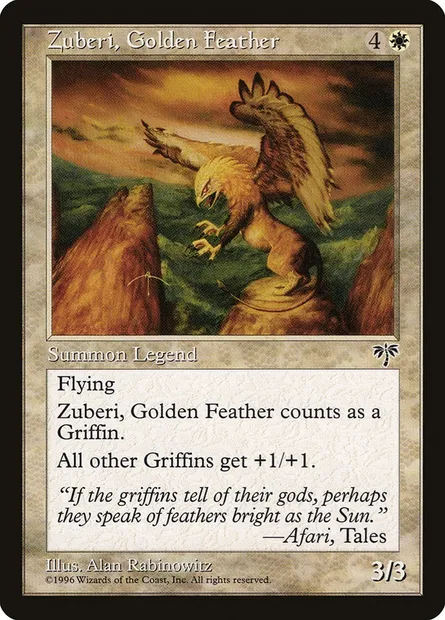Zuberi, Golden Feather, Magic card MIR 51 — Mirage set