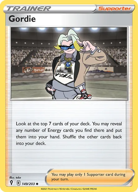 Gordie, Pokémon card EVS 149 — Evolving Skies set