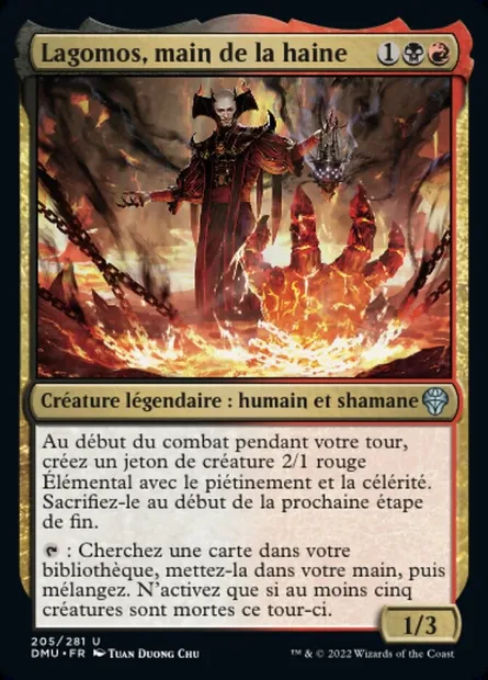 Lagomos, main de la haine, carte Magic DMU 205 — extension Dominaria Uni