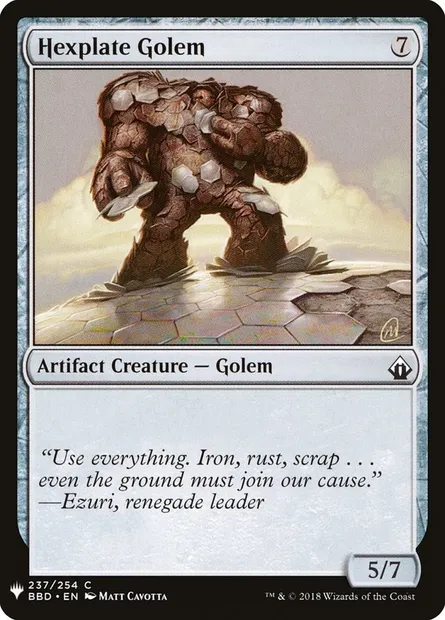 Hexplate Golem, Magic card PLST BBD-237 — The List set